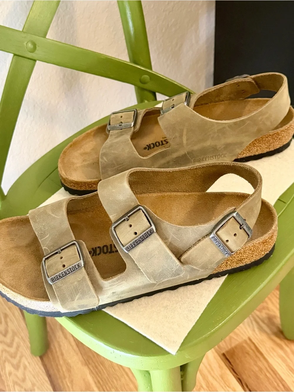 Birkenstock Milano Oiled Leather | Khaki | Sz 42 R | 9-9.5 Men’s | 11 Women’s
